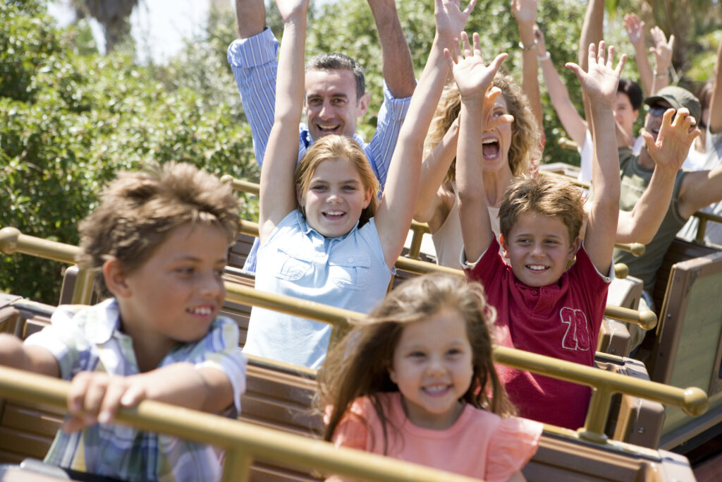Family on a rollercoaster